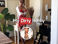 Enthousiasteling, Grote mammen, Duits, Handbeurt, Hd, Kantoor, Gezichtspunt, Tatoeage