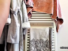 素人, 熟年, 淫乱熟女, シャワー, ソフトコア, 一人, のぞき