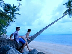 ビーチ, デカパイ, 茶髪の, 巨乳な, 彼女, アウトドア, 公共, オッパイの