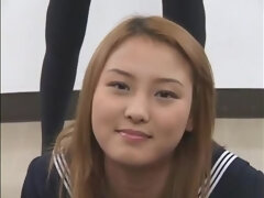 Japanese babe in hot bukkake