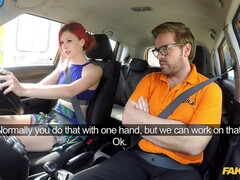 Pijpbeurt, Auto, Likken, Buiten, Kut duiken, Roodharige vrouw