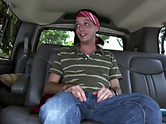 Picked up straight with small dick comes in gay BJ mouth