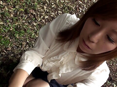 Asiatique, Sucer une bite, Brunette brune, De plein air