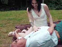 フェラチオ, 茶髪の, なめる, オーガズム, アウトドア, オマンコ, ティーン