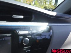 デカチン, フェラチオ, 車, チン, 手コキする, Hd, フェラする, ティーン