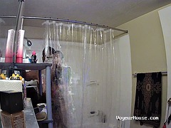 Enthousiasteling, Grote mammen, Zwart, Zwart, Geschoren, Douche, Webcamera