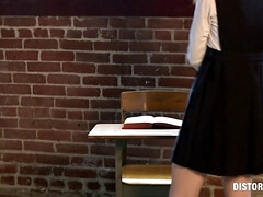 Bondage, Doigter, Humiliation, Chatte, Rasée, Tatouage, Serré, Uniforme