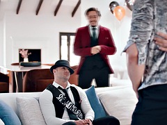 Straight boyfriend-to-be gets fucked by male stripper during bachelor party!