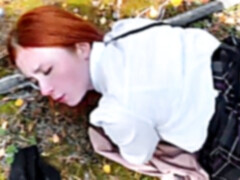 Mamada, Universidad, Semen en la boca, Corridas faciales, Al aire libre, Público, Pelirrojo