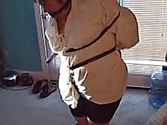 BBW MILF wakes up tied up and hops