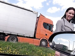 デカ尻, デカチン, デカパイ, 茶髪の, 車, バック, お金, 公共