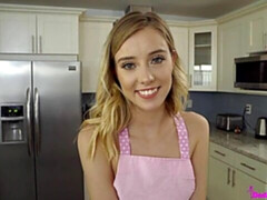 Verga grande, Rubia, Mamada, Estilo perrito, Cocina, Pov, Flaco, Tetas