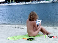 18, 素人, ビーチ, ブロンド, ヌーディスト, 公共, ガリガリ, ティーン