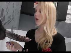 Rubia, Mamada, Ébano, Agujero de la gloria, Interracial, Pequeña, Sexo soft, Tetas