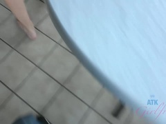 Blonde, Petite amie, Lingerie, Mamelons bombés, Chatte, Rasée, Grande, Nénés