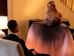 ブロンド, フェラチオ, ドレス, 手コキする, ラティーナ, なめる, オマンコ, ティーン