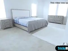 Hot blonde stepmother riding on her stepsons hard cock