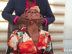 Married woman receives oral pleasure from her lover in the workplace