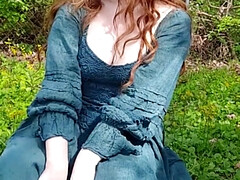 Amateur, Femelle, Orgasme, De plein air, Rousse roux, Solo, Gicler