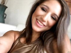 Abella Danger shows off her natural tits, teasing the camera
