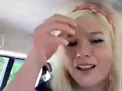 Amateur, Rubia, Coche, Masturbación, Público