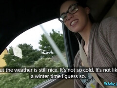 Amateur, Chica, Mamada, Coche, Europeo, Dinero, Al aire libre, Pov