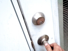 Lesbian girls are caught by burglar who joins them for threesome