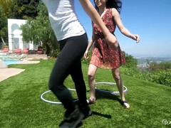 69, 美女, ラティーナ, なめる, アウトドア, オマンコ, タトゥー, オッパイの