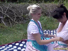 Enthousiasteling, Groepseks ejactulatie, Mollig, Extreem, Kokhalzen, Duits, Groep, Buiten