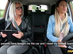 Fake Driving School - Learner Licks Wet Pussy For License 1 - Emily Bright