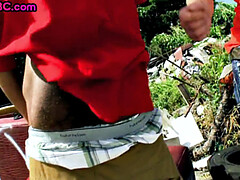 Leie, In den arsch, Schwarz, Schwarz, Schwul, Im freien, Pornostars, Öffentlich
