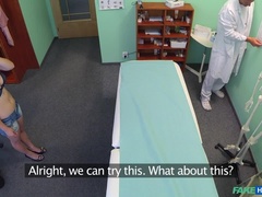 Leie, Fingern, Lecken, Krankenschwester, Büro, Muschi, Uniform, Spanner