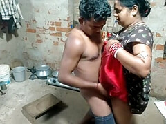 Hot Indian Teen Left Naked in Kitchen - Big Natural Tits Blowjob & Fucking