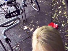 Amateur, Blonde, Sucer une bite, Européenne, Allemand, Hard, De plein air, Pov