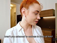 Kont, Pijpbeurt, 1 man 2 vrouwen, Groep, Hd, Roodharige vrouw, Tiener, Trio