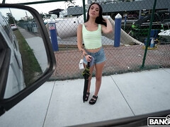 Leie, Braunhaarige, Bus, Im freien, Erotischer film