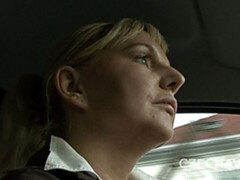 Good busty cougar gives a perfect blowjob down on the knees