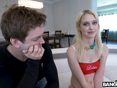 Chloe Couture gets her mouth fucked by two huge cocks