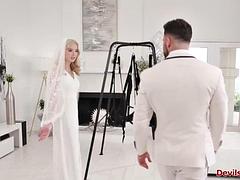 Blonde bride fucked by stepbro in law before wedding starts