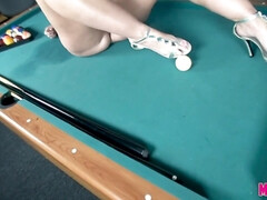 Playing Pool With Chubby Blonde MILF