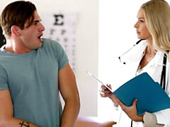 Grosser arsch, Grosser schwanz, Grosse titten, Blondine, Blasen, Hundestellung, Krankenschwester, Titten