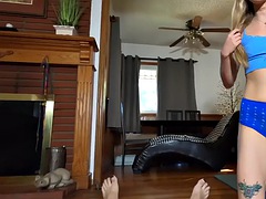 Amateur, Grosse bite, Blonde, Lingerie, Pov, Chevaucher, Adolescente