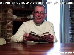 Cecilia Scott, the petite pornstar, eats her grandpa's big cock in HD porn