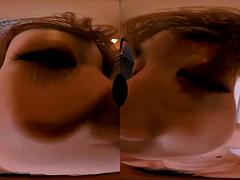 3 dimensionaal, Bruinharig, Sperma, Vriendin, Japaans, Gezichtspunt, Realiteit, Tieten likken