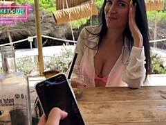Secret Pleasure With Lovense Lush 4 In Public Places (in A Restaurant, On The Beach, In A Parking Lo