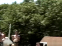 Naughty amateur sluts dancing naked outside