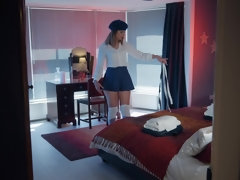 美女, ベッドルーム, ブロンド, フェラチオ, 中出し, Hd, 自然山雀, 馬乗り