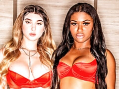 デカ尻, デカパイ, 黒人, ブロンド, バック, 女 人男 人, 手コキする, 淫乱熟女