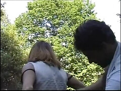 Hairy Wet Pussy Fucking - Slutty Whore Takes Cum Outdoor