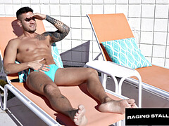 RagingStallion - Hunk Devin Franco Fucked By Sunbathing Stranger's Meat